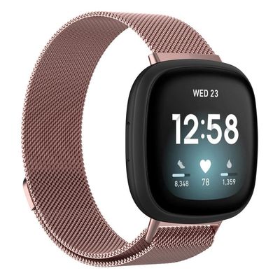 Milanese Loop Armband Fitbit Versa 4/Sense 2 Rosa