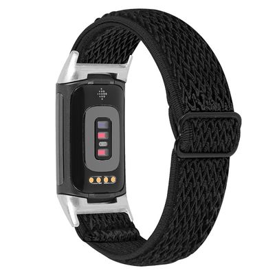 Vävd Nylonarmband Fitbit Charge 6 Svart