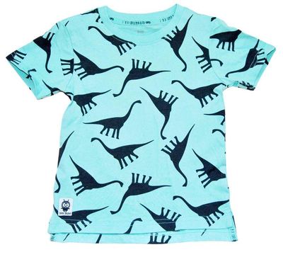 Baby T-shirt med dinosaurer, turkis
