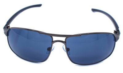 Sort solbriller med blå linser