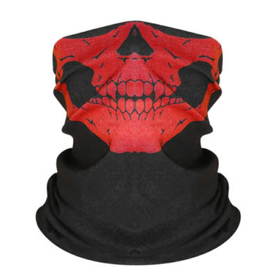 Hodeskallemaske - Rød - Paintball - Skjerf - Bandana - Halstørkle