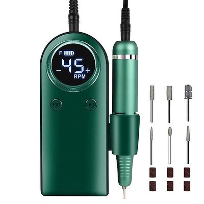 mickcara Ladattava kynsipora sähköinen kynsiviila 45000rmp ammattimainen kynsiporasarja akryylikynsigeeli manikyyri pedikyyri kiillotus Tummanvihreä