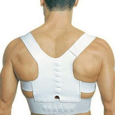 Liltop Voksen justerbar skulder krop tandbøjle Støtte Back Posture Corrector Hvid S