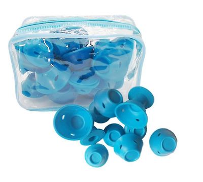 Hår Curler Silica Gel Perm Krøller Plastic Hair Curlers Hair Curlers Magic Hair Curlers Blå