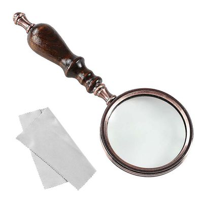 Barsinfi 10x Vintage Collection Gave Læsning Forstørrelsesglas med træ håndtag