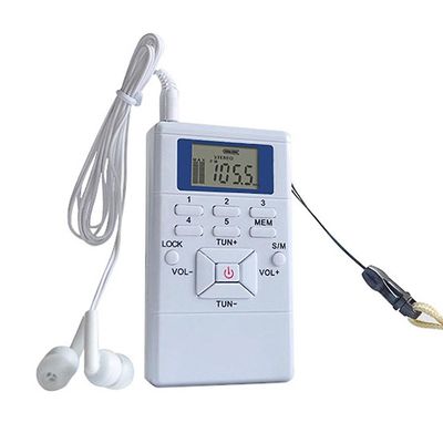 Huizhiwentong Digital skærm To-kanals Mono-band Mini Radio hvid