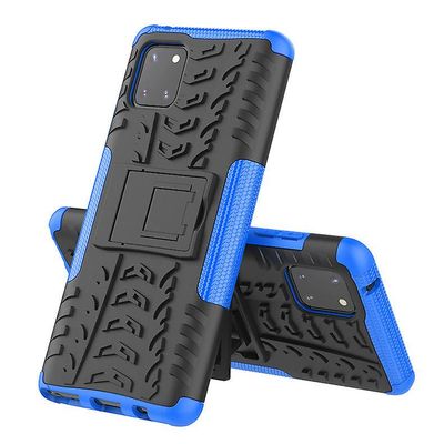 Shockproof rustning sag for Samsung s10 lite/m80s/a91 med støttefod all inclusive dække blå rpc1774