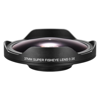 Andoer 37MM 0.3X HD Ultra vidvinkel fisheye linse med hette erstatning for videokameraer