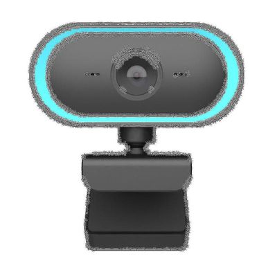2k webcam med ringlys mikrofon Usb computerkamera (blå)