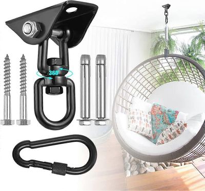 Tinor Riippumatto ripustussarja, raskaat keinuripustimet, 1200 lb ruostumaton teräs 360 pyörivä riippumattotuolin ripustussarja ripustuskoukut pult...