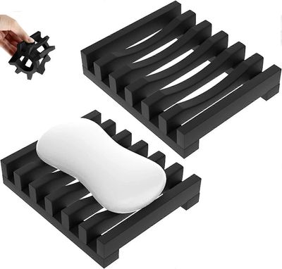 Augro Pakkaa saippua-astia, silikonisaippua-astia, kylpysaippua-astia, helppo puhdistaa, kuiva, pesuallas, kylpytaso, saippua-annostelija, silikoni...