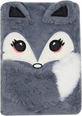 Ubiuo Lovely Animals Muistikirja Lasten muhkea päiväkirja tytöille teini-ikäiset sumea päiväkirja kirjoitusalusta A5 vuorattu 160 sivua Harmaa kett...