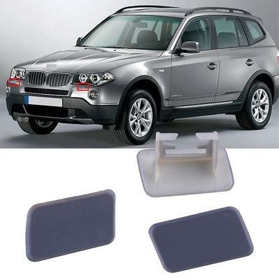 1 par venstre høyre støtfanger frontlys skive dyse primet caps deksler for BMW X3 E83 2004-2010 61673416175