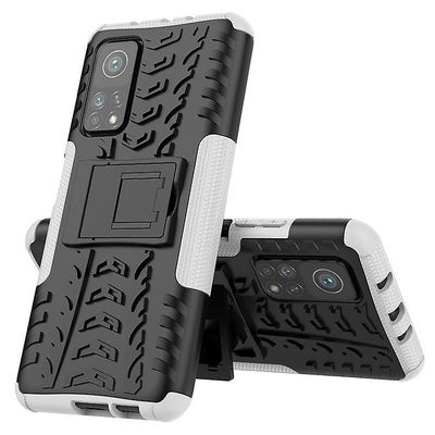 Shockproof rustning sag for redmi note10 pro max med støttefod all inclusive dække hvid rpc1911