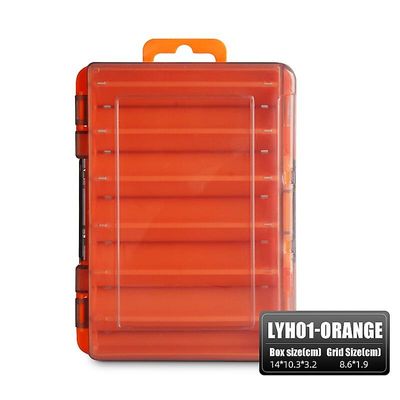 Unbrand Fiskekasse 12 rum Fiskeri Tilbehør Lure Krog Kasser Opbevaring Dobbeltsidet Høj styrke Fiskeri Tackle Box Orange