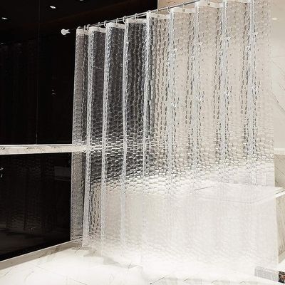 Dusjforheng 240 x 200cm 100% EVA gjennomsiktig vanntett muggbestandig PVC-fri 0.2mm tykk 3D vannkube