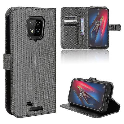 Yhteensopiva Ulefone Armor 8 Pro -lompakkokotelon timanttikuvioidun Pu-nahkakannen kanssa magneettisella Closulla Musta