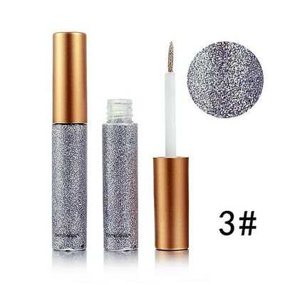 (køb 2 Få 1 gratis) Handaiyan Professional Glitter Kosmetik Vandtæt Glitter Pigment Sølv Guld Metallic Liquid Glitter Makeup Eyeliner Øjenskygge 1 3