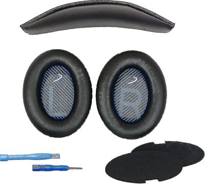 Ersättning Qc15 öronkuddar / Qc2 öronkuddar och V2 Qc15 huvudbandsdyna / Qc2 huvudbandskudde kompatibel med Bose Quietcomfort 15 (qc15) och Bose Quie