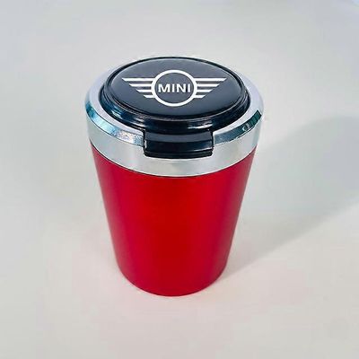 Tuhkakupit Auton savuketuhkakuppi kannella LED-valolla kannettava irrotettava sopii Mini Cooper One S JCW R55 R56 R57 F56 F54 R58 Punainen