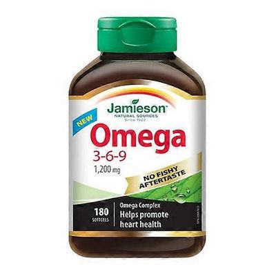 Jamieson Vitamins Jamieson Vitamiinit Ei kalamaista jälkimakua Omega-3-6-9 1 200 mg, 180 pehmeää kapselia