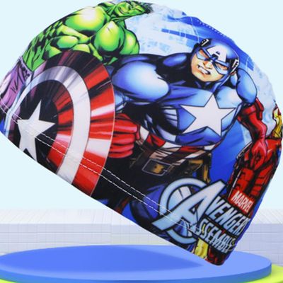 Shakub Barn Cartoon Character Print Swim Cap Nylon Svømming Cap Bading Cap For Kids Boys Girls C