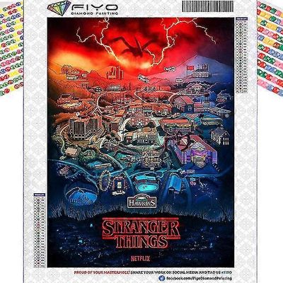 Stranger Things Timanttimaalaus 5d DIY Diamond kirjontagift Home Dcor L396 Full Drill 11.8x15.7 inch