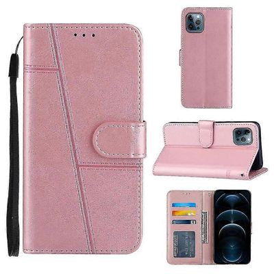 Uusi yhteensopiva iPhone 13 Pro -kotelon kanssa nahkainen foliokansilompakko magneettinen Premium Etui Coque - vaaleanpunainen