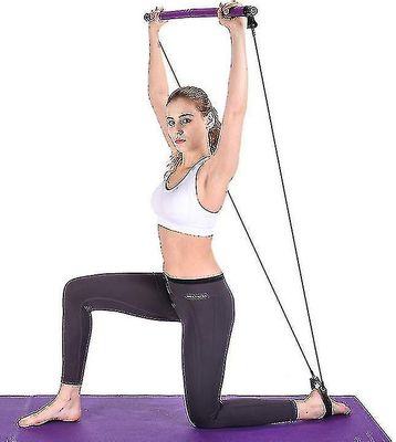 Functal Gym Adjable Kit med Ance Portable Rope Fitness Rod Øvelse Rod Pilates Er Reb ()