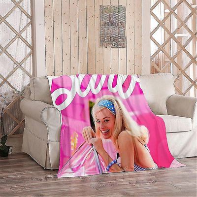125x150/150x200cm Barbie tæppe Hyggeligt blødt varmt plys tæppe til sofa sovesofa stol camping rejse hjem dekoration gave B 150*200cm