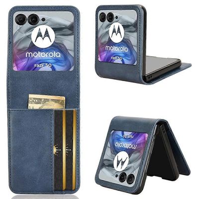 Motorola Razr 50 5G lompakkokotelo iskunkestävä nahkainen puhelimen kuori Monivärinen Style E
