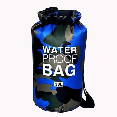 Vandtæt badepose Tør sæk camouflage farver drivende rafting taske 30L Blå