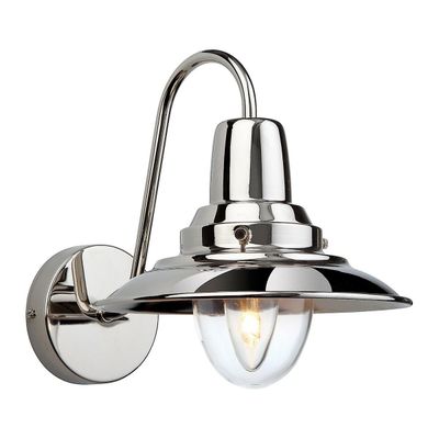 Firstlight Lighting Fisker 1 lys indendørs kuppel væg lys krom, klart glas, E14