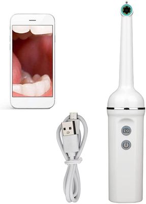 Linkrunning Hd Visual Intraoral Endoskop, Oral Dental Mirror Laryngoscope, 6 LED Lights Oral Observere Kamera, Support Android og IOS Hvid 19.2cm*7...
