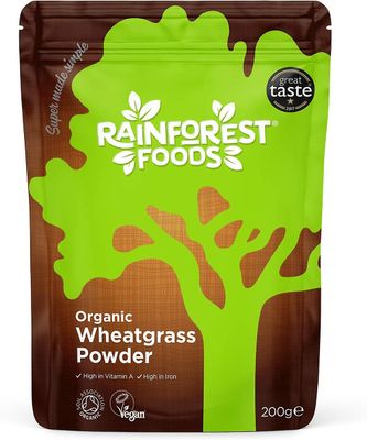 Rainforest Foods Sademetsäruoat, luomuvehnänkasvijauhe, 200g