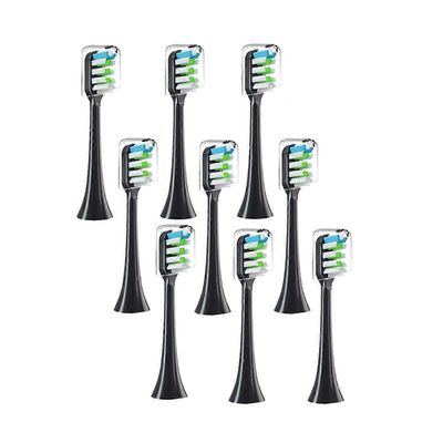9PCS korvaavat harjaspäät V1 V2 X3 X3U X5 D2 D3 SOOCARE Sonic sähköhammasharja pää pehmeä Musta