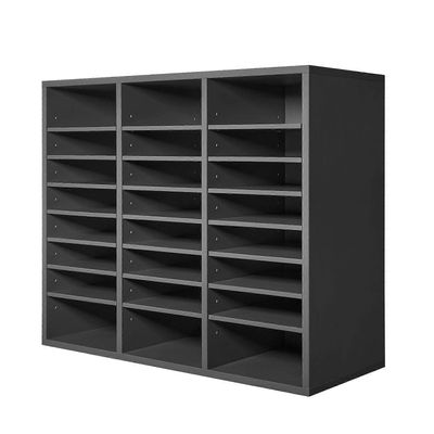 Succebuy Kirjallisuuden järjestäjä, 24 lokeroa Toimiston postilaatikko säädettävillä hyllyillä, puinen postilaatikon lajittelija, harmaa