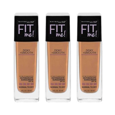 3 x Maybelline Fit Me Dewy + Smooth Foundation 30ml - 315 Soft Honey 315 pehmeä hunaja