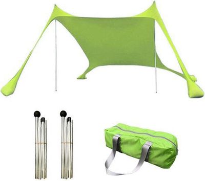 Wexary Aurinkovarjoteltta rannalle, Upf50+ kannettava perheteltta, rantavarjo tuulenpitävä muotoilu aurinkosuoja, perheen rantateltta aurinkovarjo ...