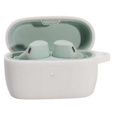 Jabra Elite 4 Active Wireless -kuulokkeiden suojakotelon kansi pestävä silikoniholkki roikkuvalla soljella Wigslar Valkoinen