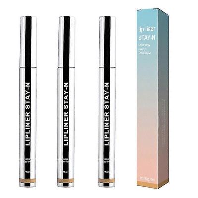 3kpl Huultenrajauskynä Peel Off Lip Tattoo Lip Stain Pitkäkestoinen oleskelu meikissä ravitseva
