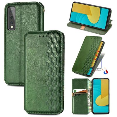 Kompatibel med Lg Stylo 7 5g Flip Case Etui Vintage Wallet Flip Cover med magnetisk lukning Coque - Blå grøn
