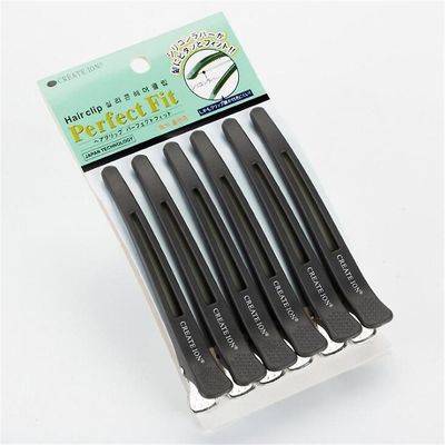 6pcs Hair Clips Pro Salon Frisør klemmer Klip Gummi Hår sektionsopdelning Clip Hairpin Styling Tilbehør Grå