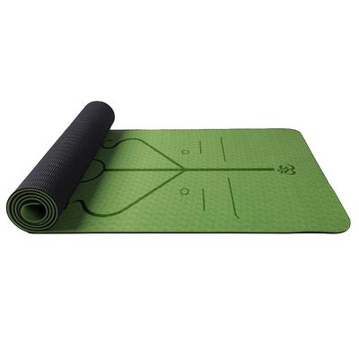Aoweisia Homemiyn Dobbelt-lag Tpe Kropsholdning Line Blød tyk Yoga Mat 183 * 61 * 0.6cm Grøn 183*61*0.6cm