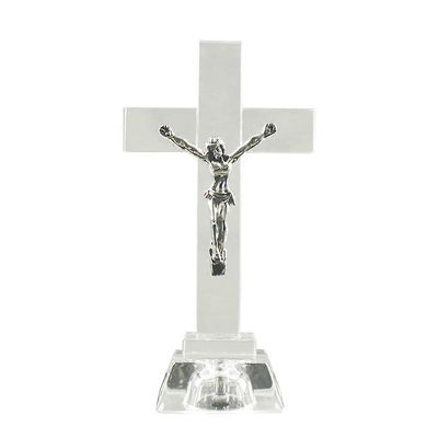 Kristalli-Jeesus ristipatsas kotikirkon työpöydän koristeluun uskonnollinen lahja luovalle hahmolle käsityökoriste Monivärinen