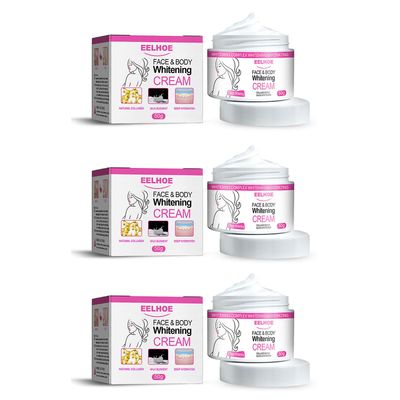 Whitening Cream for mørk hud | 3-dagers kroppsbleking og lynbehandling Hvit 3pcs