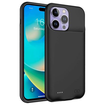 D98S 8500mAh ulkoinen akkukotelo iPhone 14 Pro Max kannettavalle latauskotelolle Power Bank Phone Cas Monivärinen Black