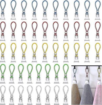 Generic 50kpl pyyhepidikkeitä Metallipyyhepidike Pidike kiinnikkeet Astia pyyheripustin Astia Astia Pyyheleikkeet Värillinen pyyhekoukku ripustamiseen