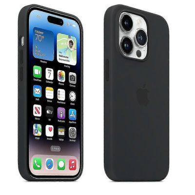 Apple Iphone 14 Pro silikonikotelo, jossa Magsafe Midnight Black