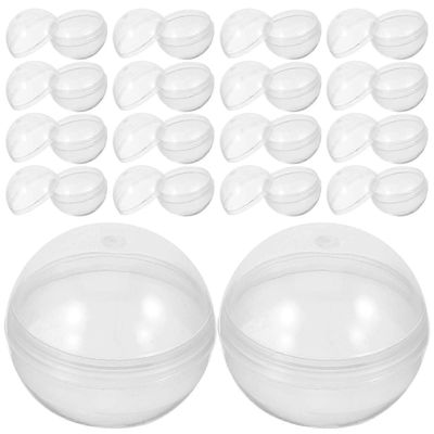 100kpl muoviset läpinäkyvät pallot Monikäyttöiset kierretyt pyöreät pallot Kirkkaat täytettävät tartuntapallot Kuten 2.80X2.80X2.80CM